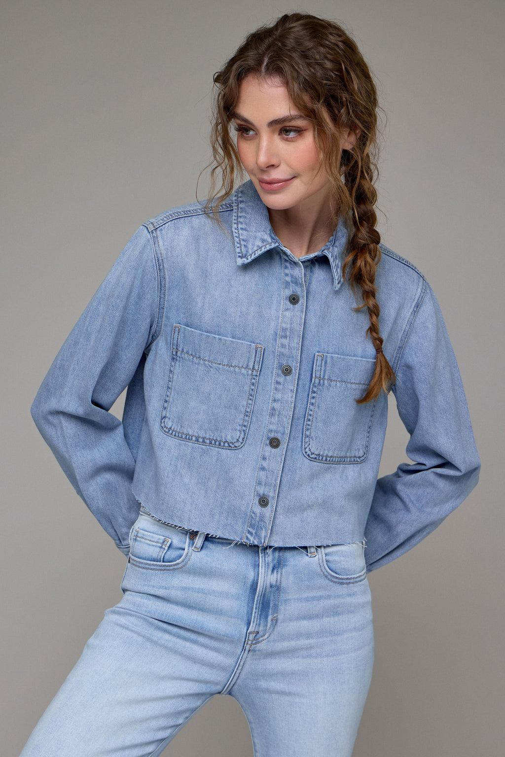 Women's Cropped Denim Shirt Westique — free download