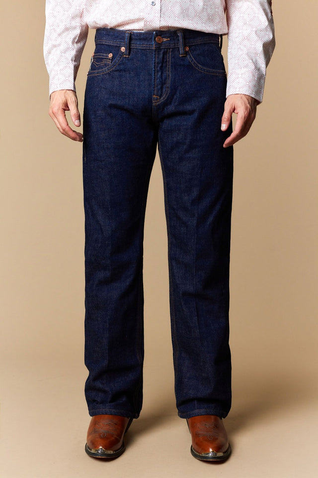 Men's Raw Denim Straight Jeans