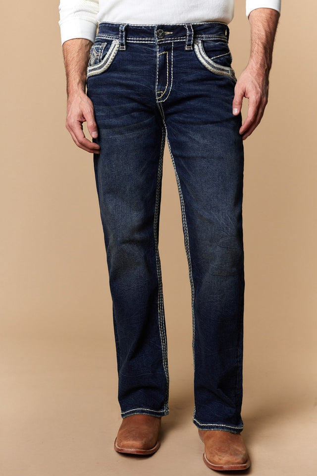 Men's Classic Embroidered Straight Jeans