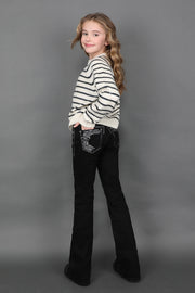 Girl's Embroidered Bootcut Jeans