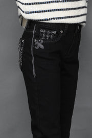 Girl's Embroidered Bootcut Jeans