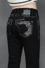 Girl's Embroidered Bootcut Jeans