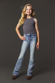 Girl's Embroidery Bootcut Jeans
