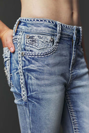 Girl's Embroidery Bootcut Jeans