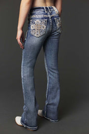 Girl's Embroidery Bootcut Jeans