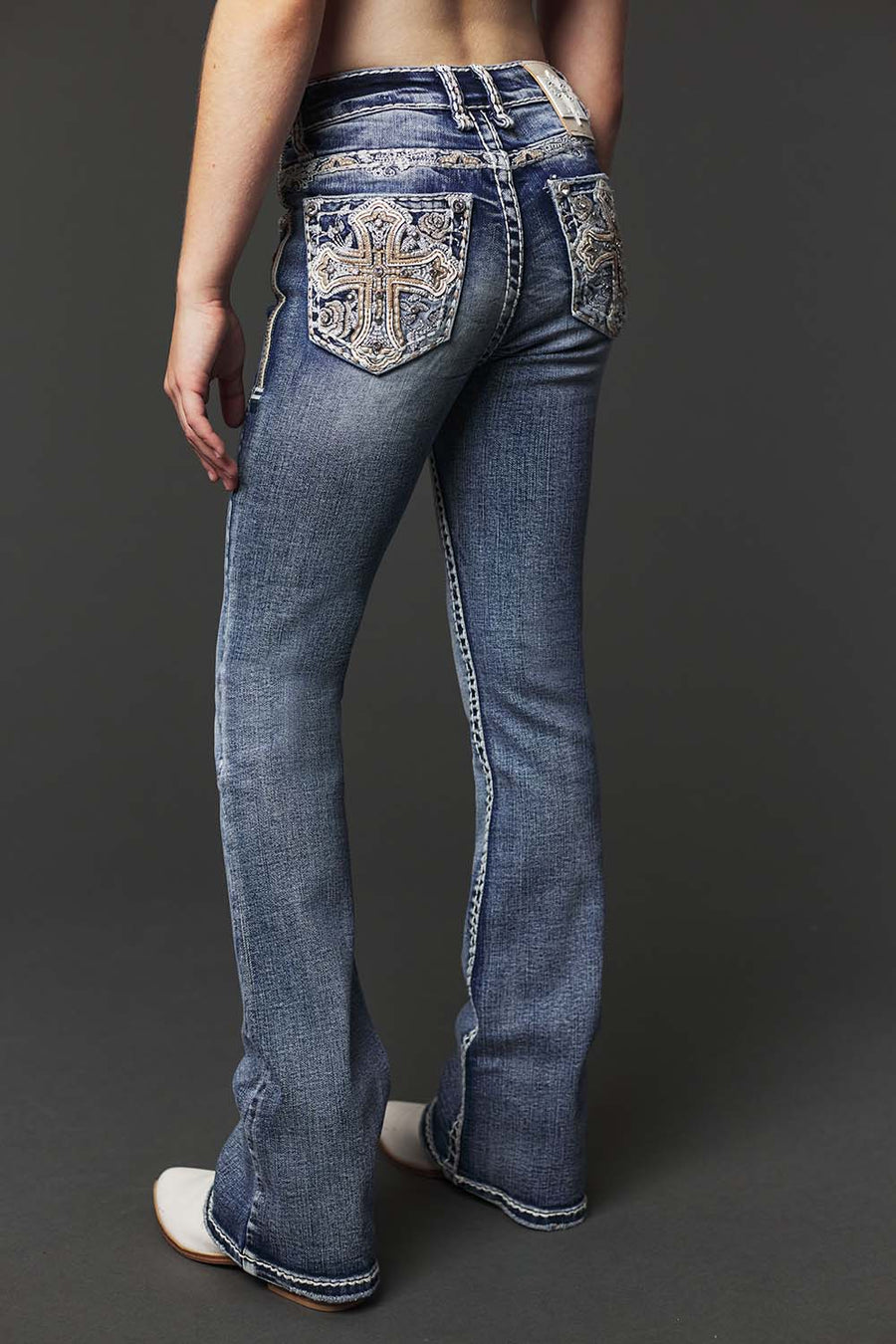 Girl's Embroidery Bootcut Jeans