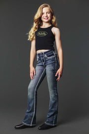 Girl's Embroidery Bootcut Jeans