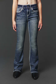 Girl's Embroidery Bootcut Jeans