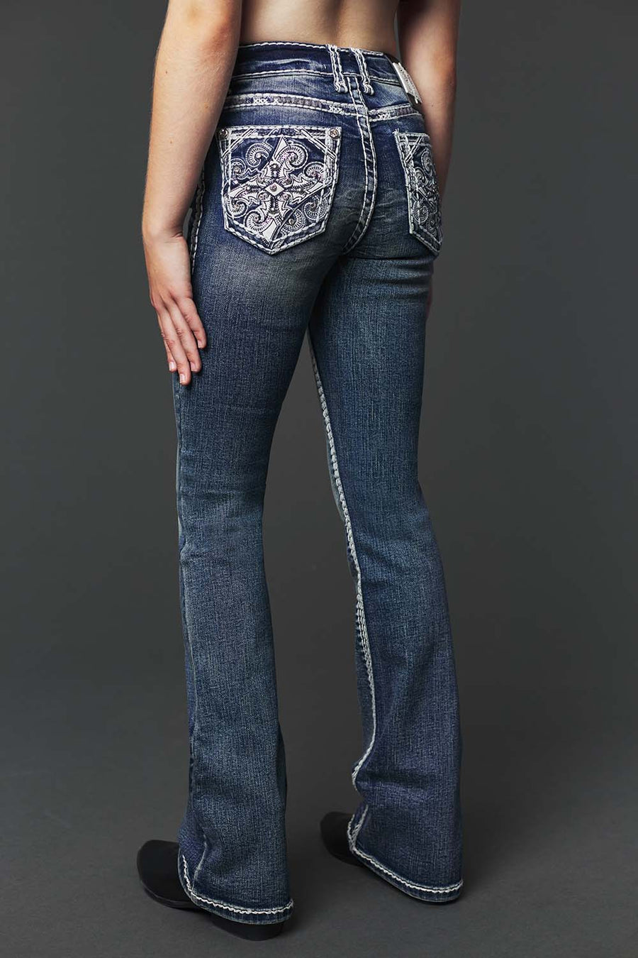 Girl's Embroidery Bootcut Jeans