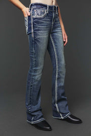Girl's Embroidery Bootcut Jeans
