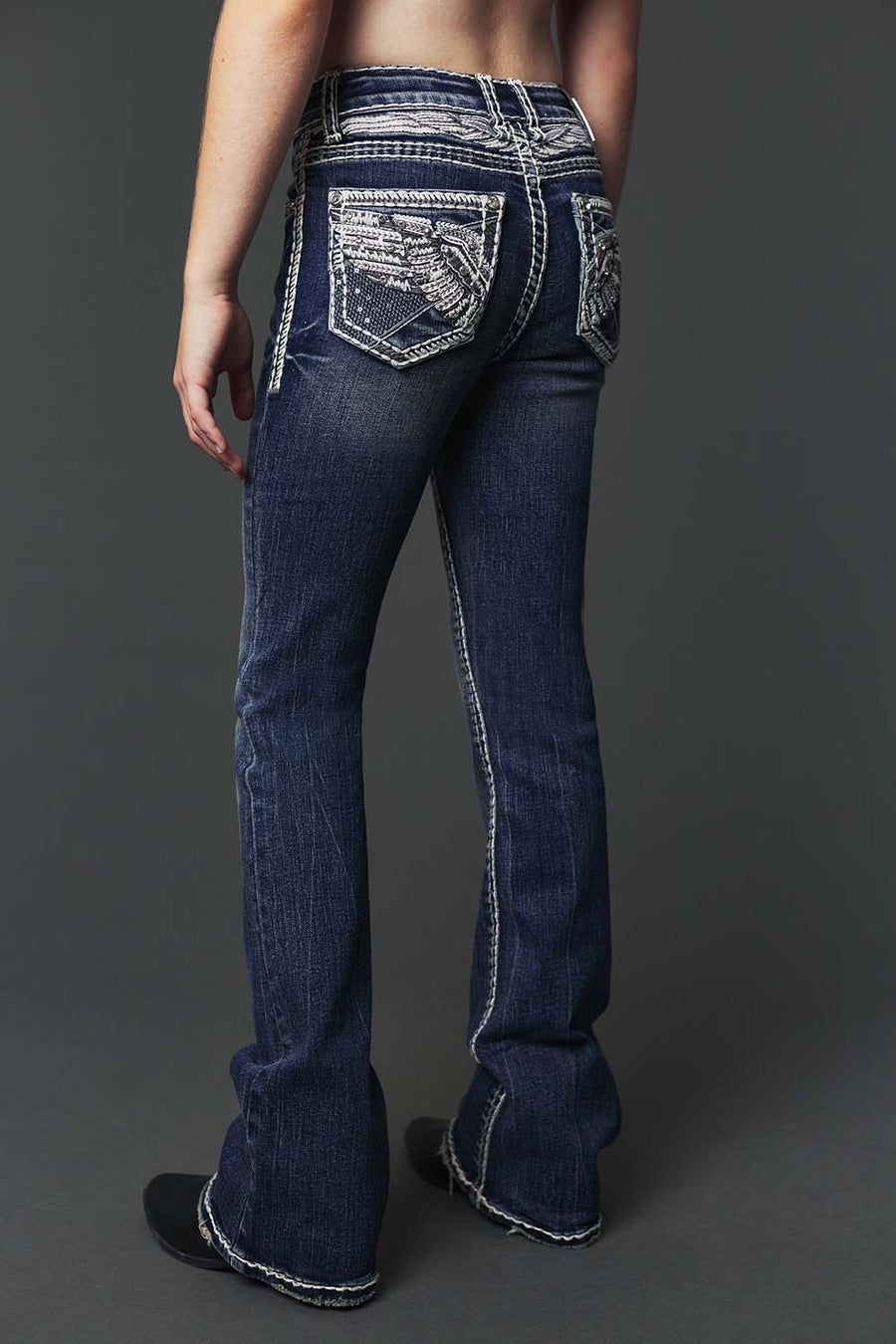 Girl's Embroidery Bootcut Jeans
