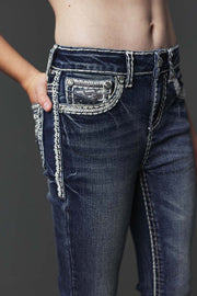 Girl's Embroidery Bootcut Jeans