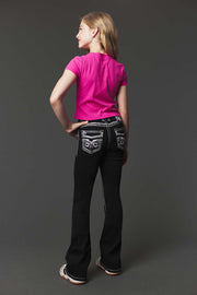 Girl's Embroidery Bootcut Jeans
