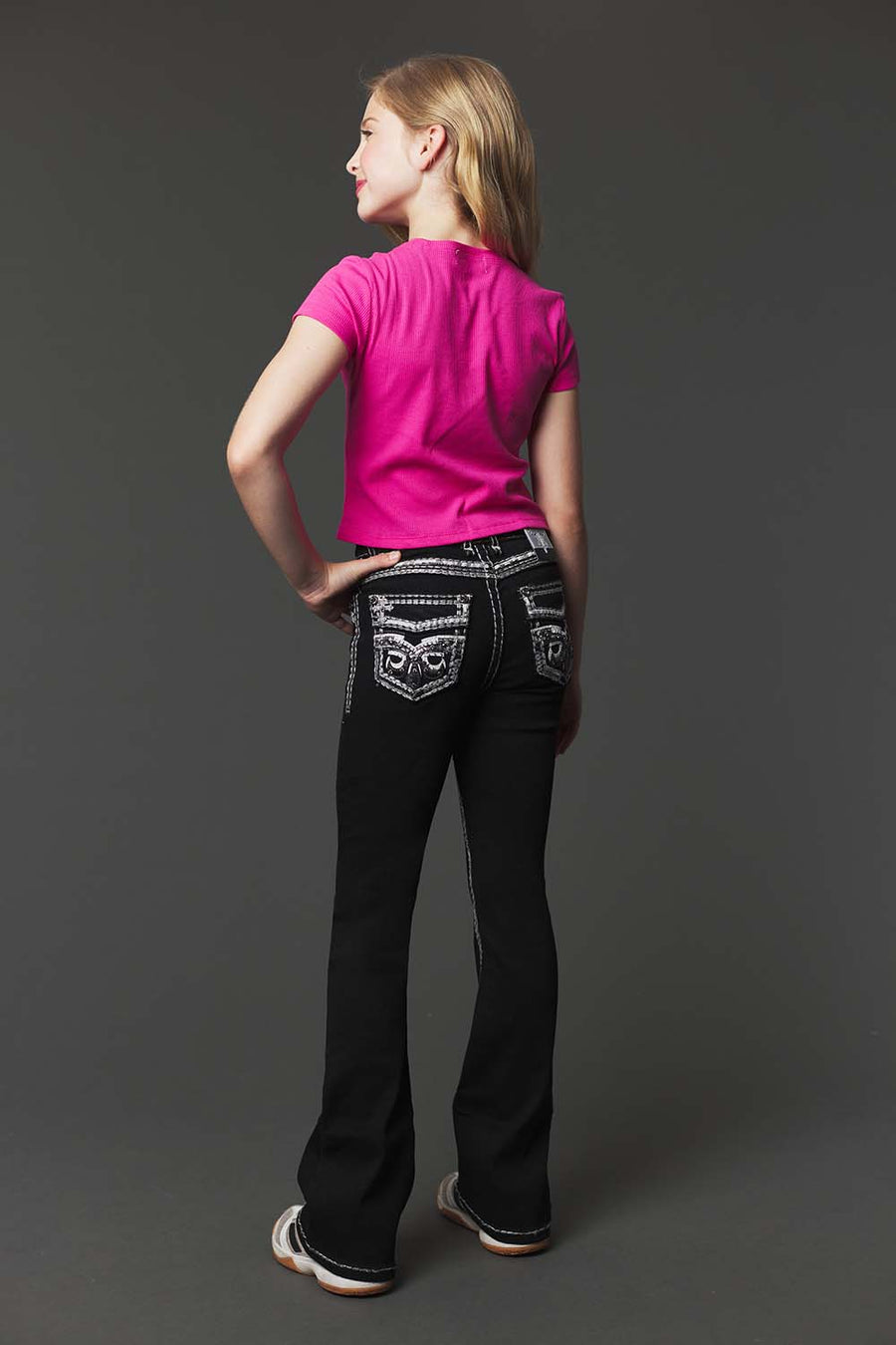Girl's Embroidery Bootcut Jeans