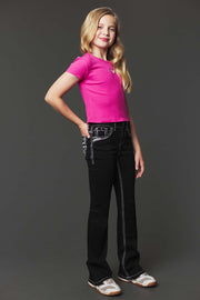 Girl's Embroidery Bootcut Jeans