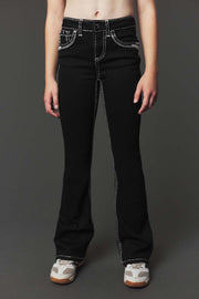 Girl's Embroidery Bootcut Jeans