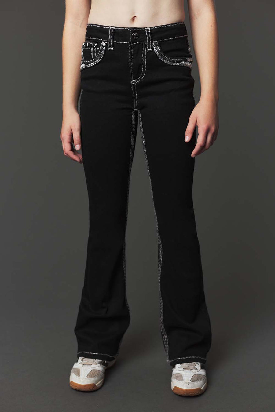 Girl's Embroidery Bootcut Jeans