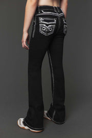 Girl's Embroidery Bootcut Jeans