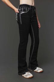 Girl's Embroidery Bootcut Jeans