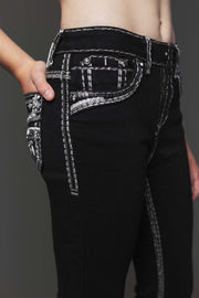 Girl's Embroidery Bootcut Jeans