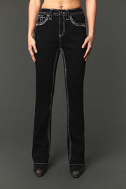 Women's  High Street Embroidered Wide Leg Jeans