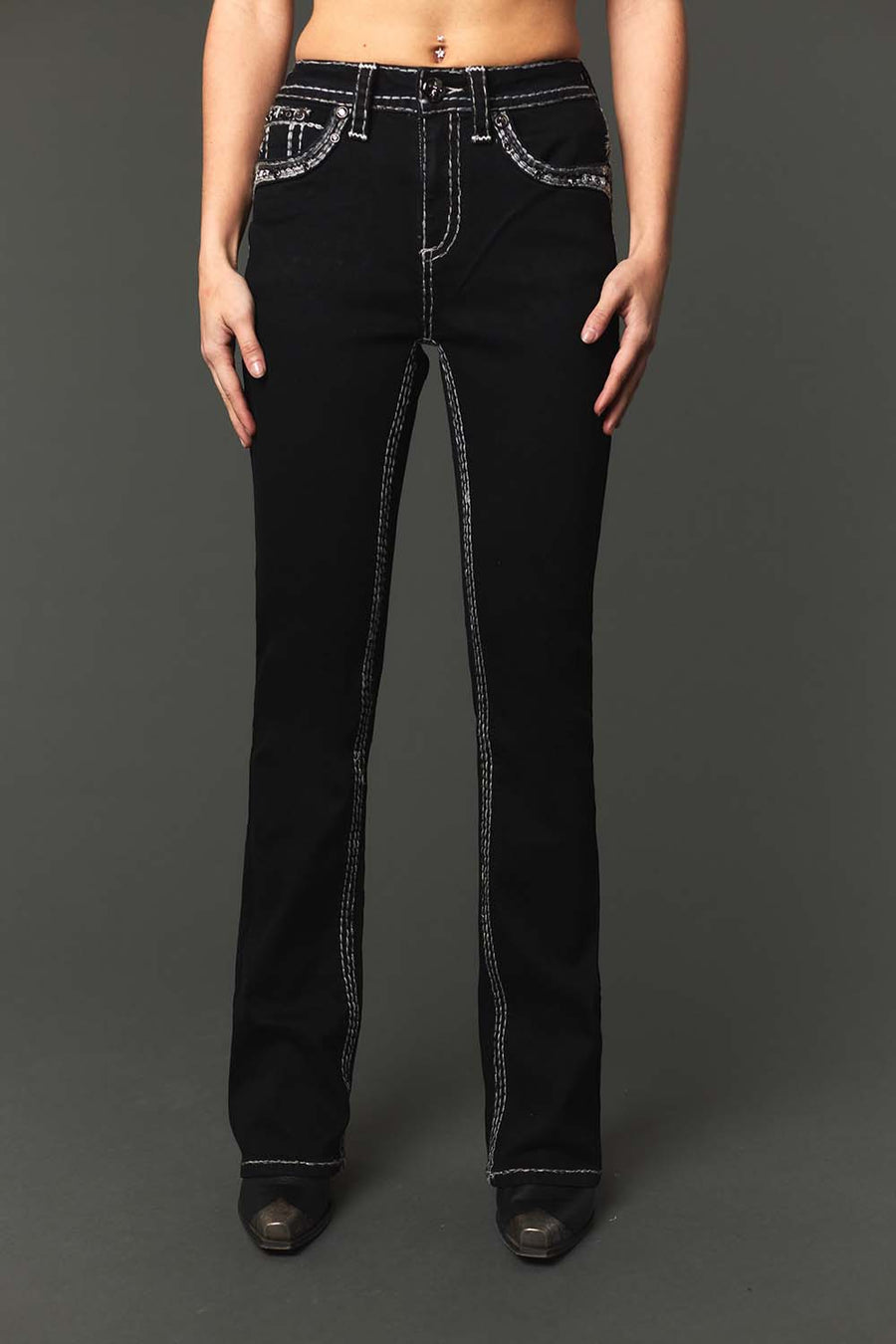 Women's  High Street Embroidered Wide Leg Jeans