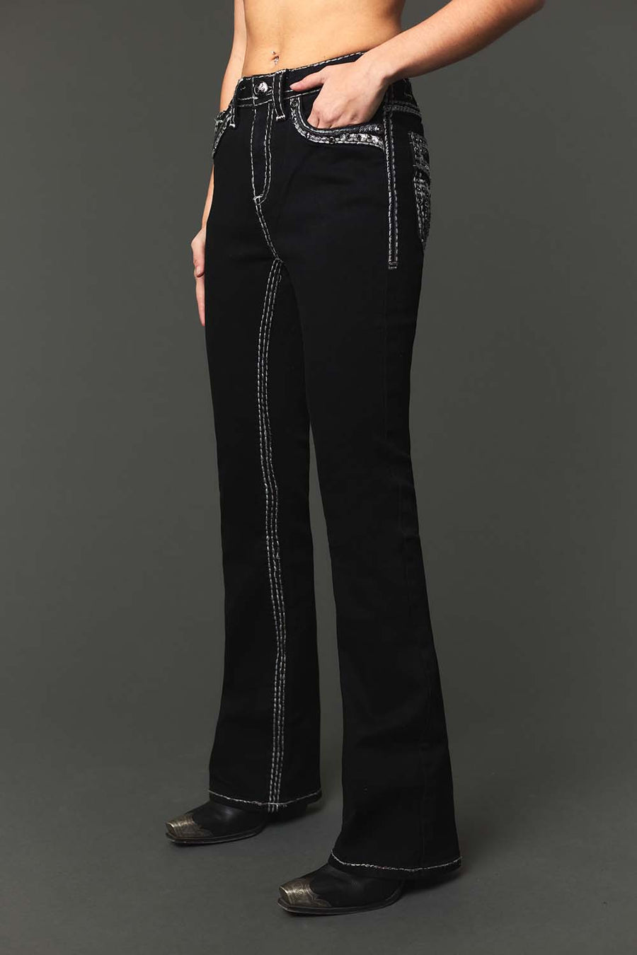 Women's  High Street Embroidered Wide Leg Jeans