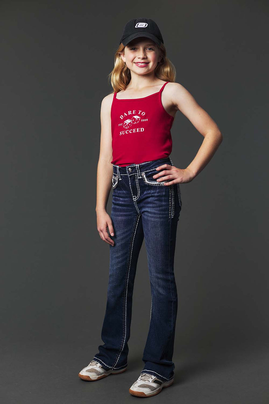 Girl's Embroidery Bootcut Jeans