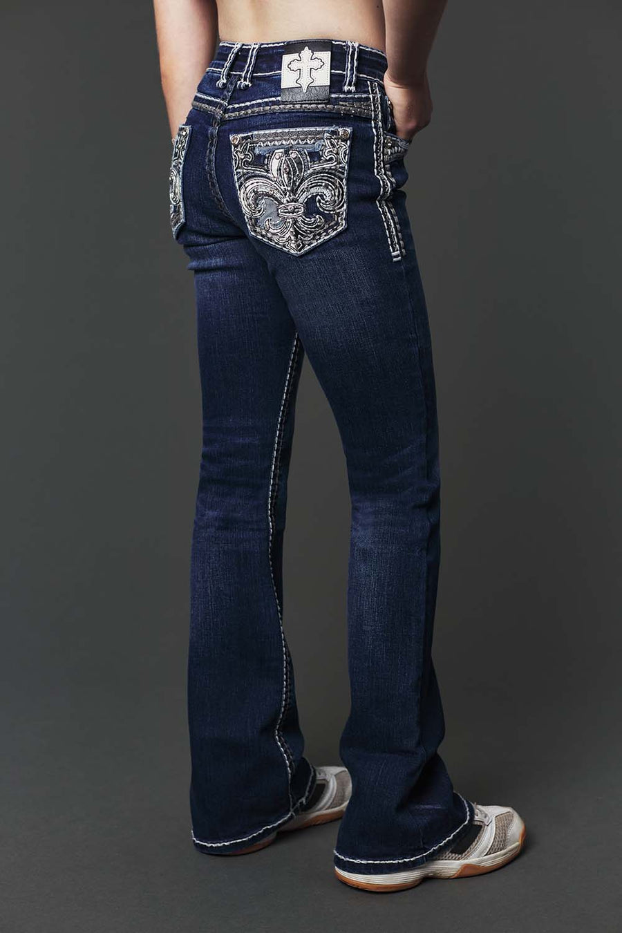 Girl's Embroidery Bootcut Jeans