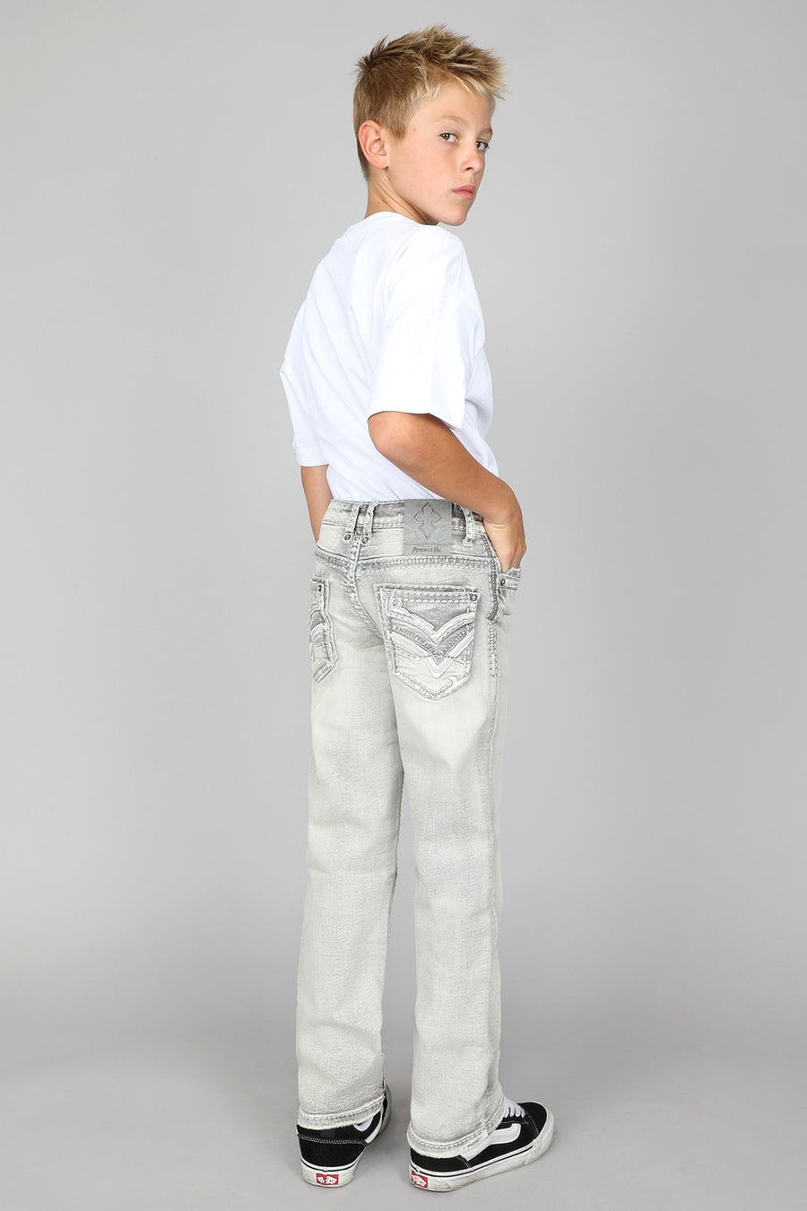 Boy's Embroidered Straight Leg Jeans