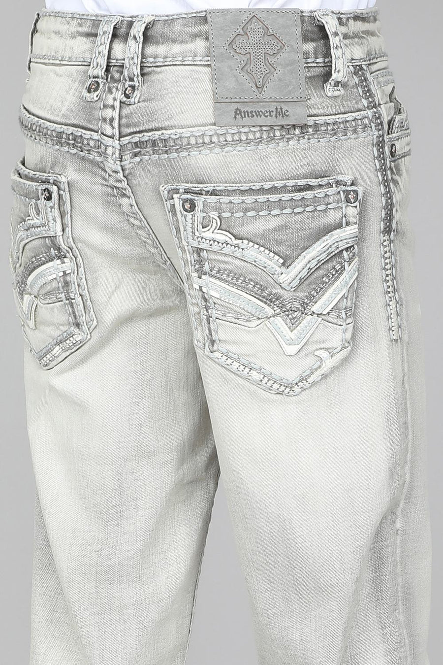 Boy's Embroidered Straight Leg Jeans
