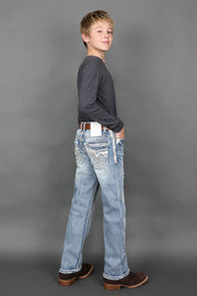 Boy's Embroidered Straight Jeans