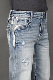 Boy's Embroidered Straight Jeans