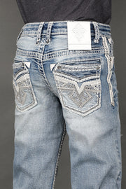 Boy's Embroidered Straight Jeans