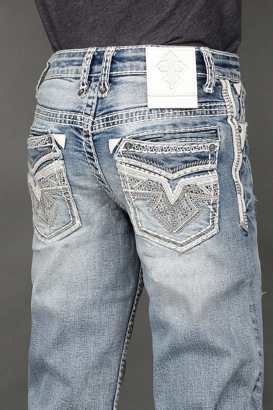 Boy's Embroidered Straight Jeans