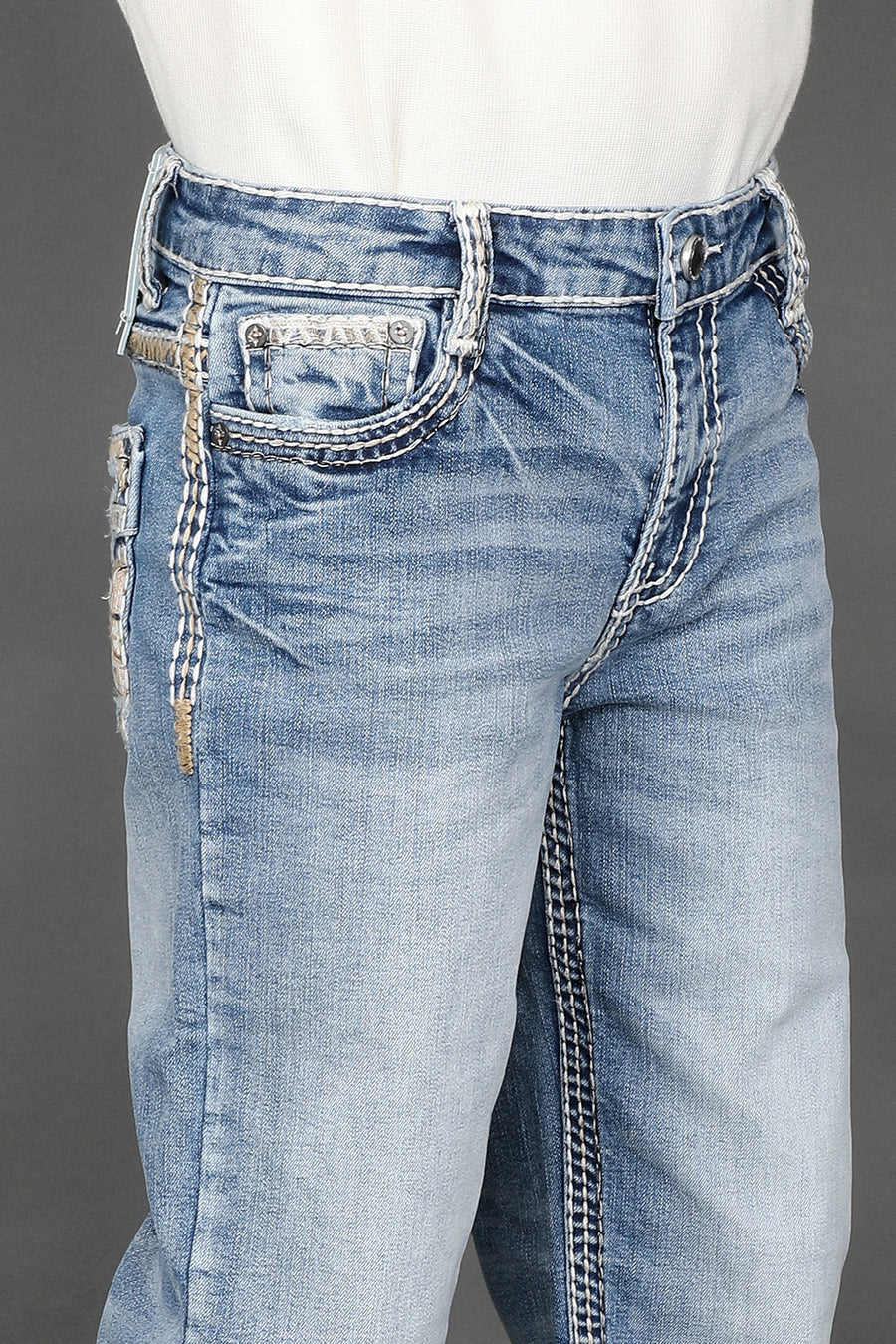 Boy's Embroidered Straight Jeans