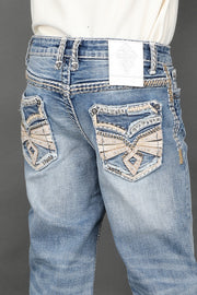 Boy's Embroidered Straight Jeans