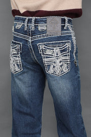 Boy's Embroidered Straight Jeans