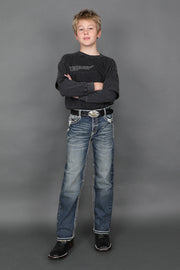 Boy's Embroidered Straight Jeans