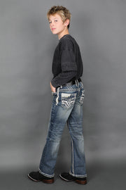 Boy's Embroidered Straight Jeans