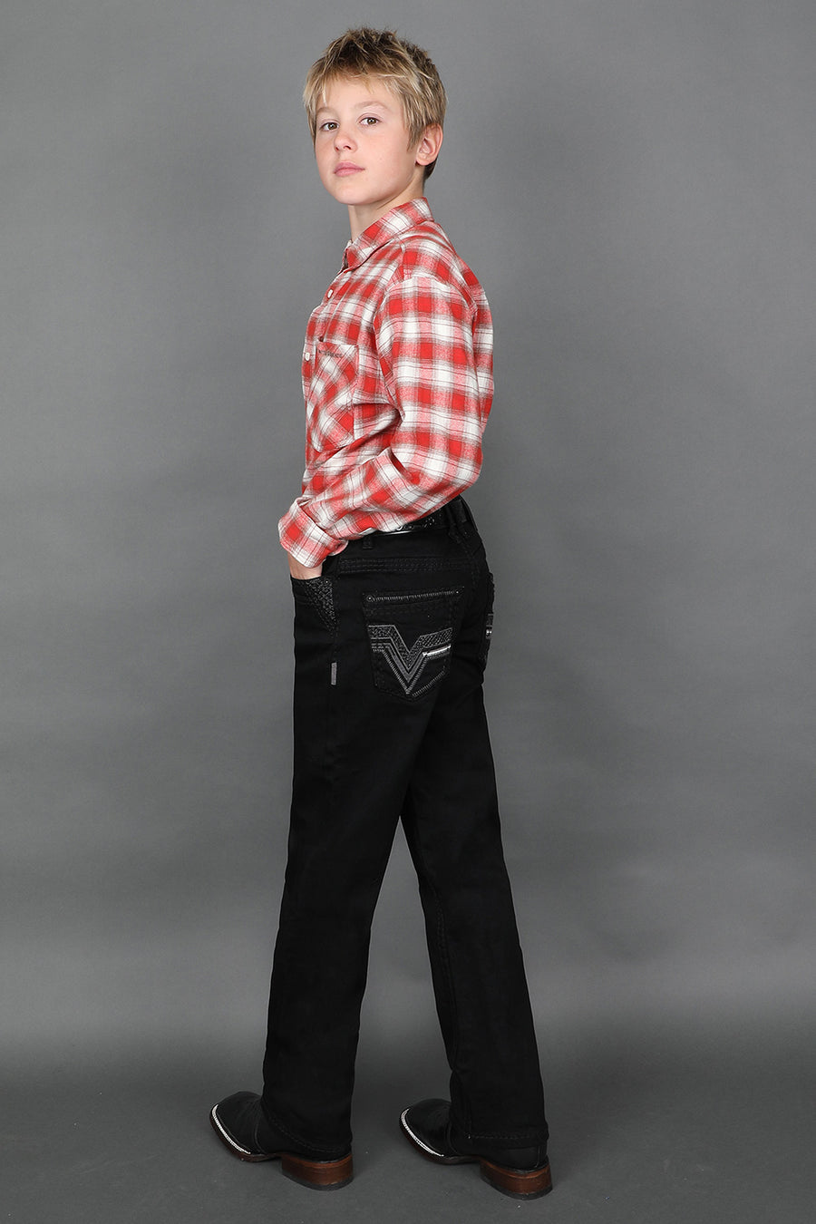 Boy's Embroidered Straight Jeans