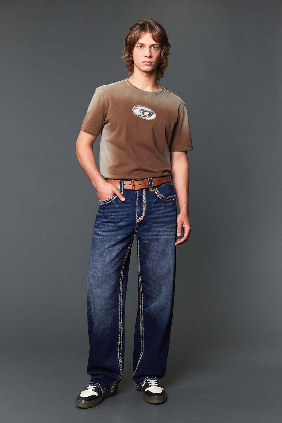 Men's Embroidered Baggy Jeans