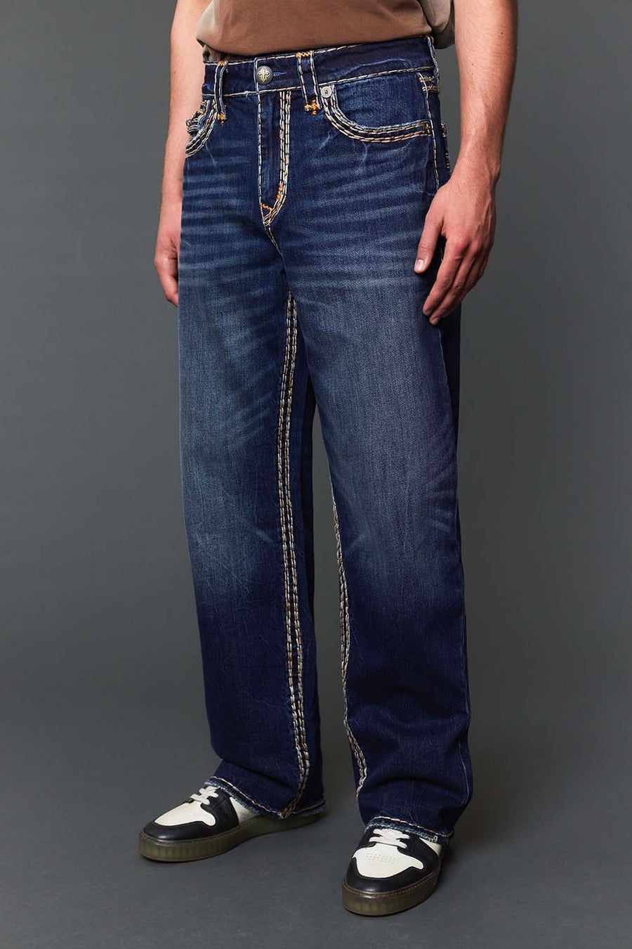 Men's Embroidered Baggy Jeans