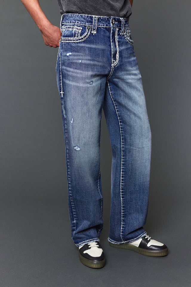 Men's Embroidered Baggy Jeans