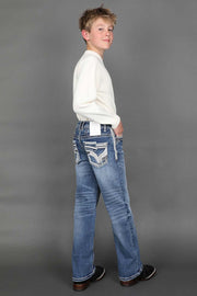 Boy's Embroidered Straight Jeans