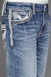 Boy's Embroidered Straight Jeans