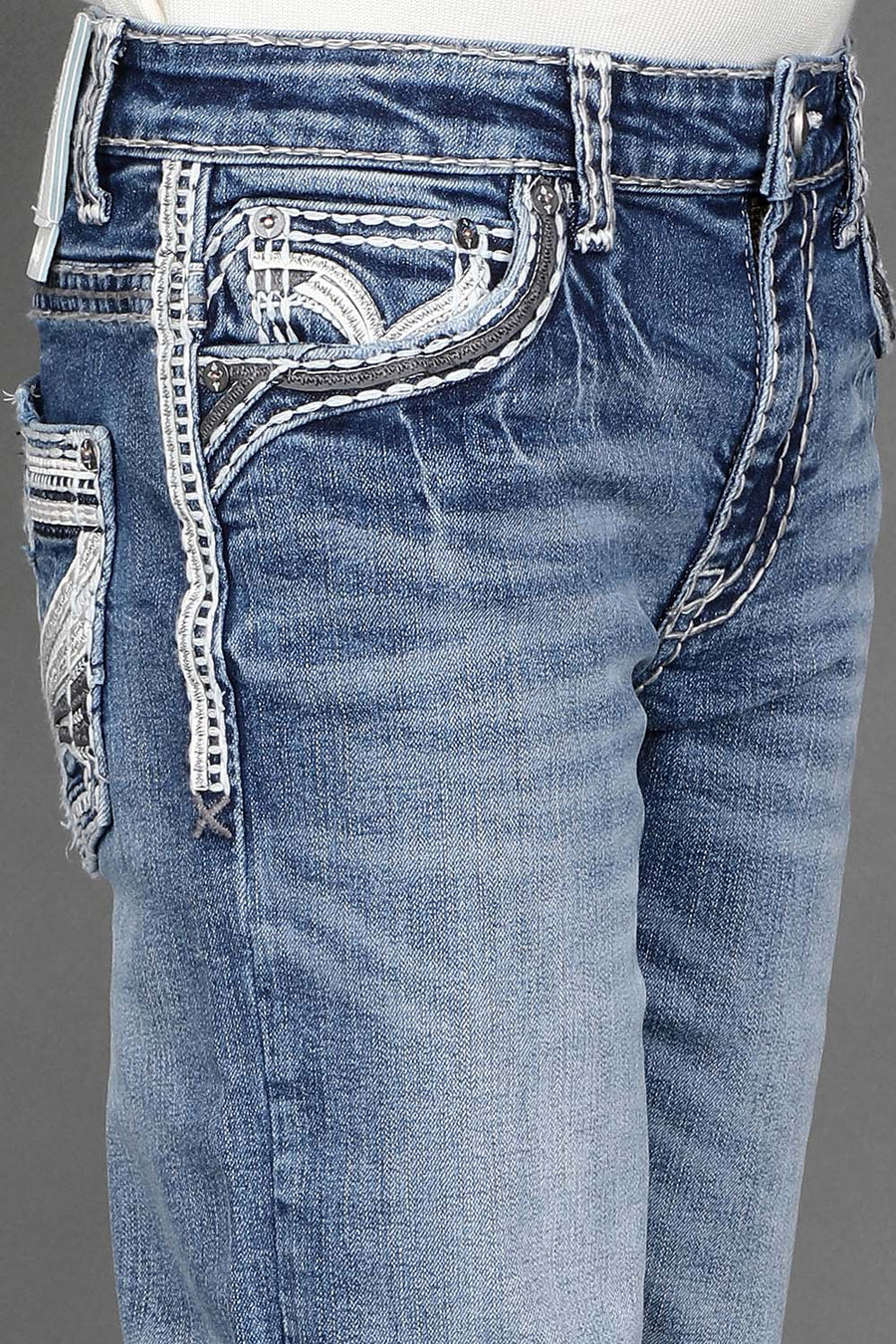 Boy's Embroidered Straight Jeans