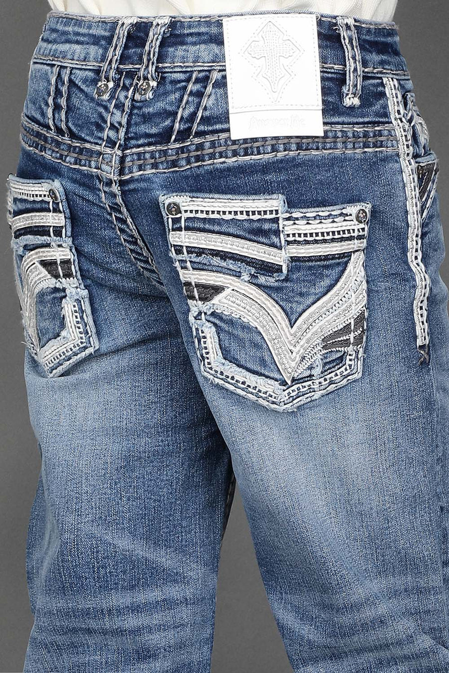Boy's Embroidered Straight Jeans