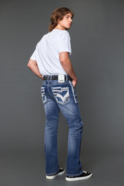 Men's Embroidered Straight Jeans