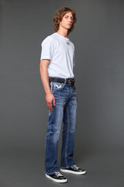 Men's Embroidered Straight Jeans